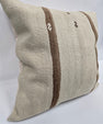 Turkish Hemp Pillow Natural Beige Brown Pillow Cushion Cover 24" x 24" #9258