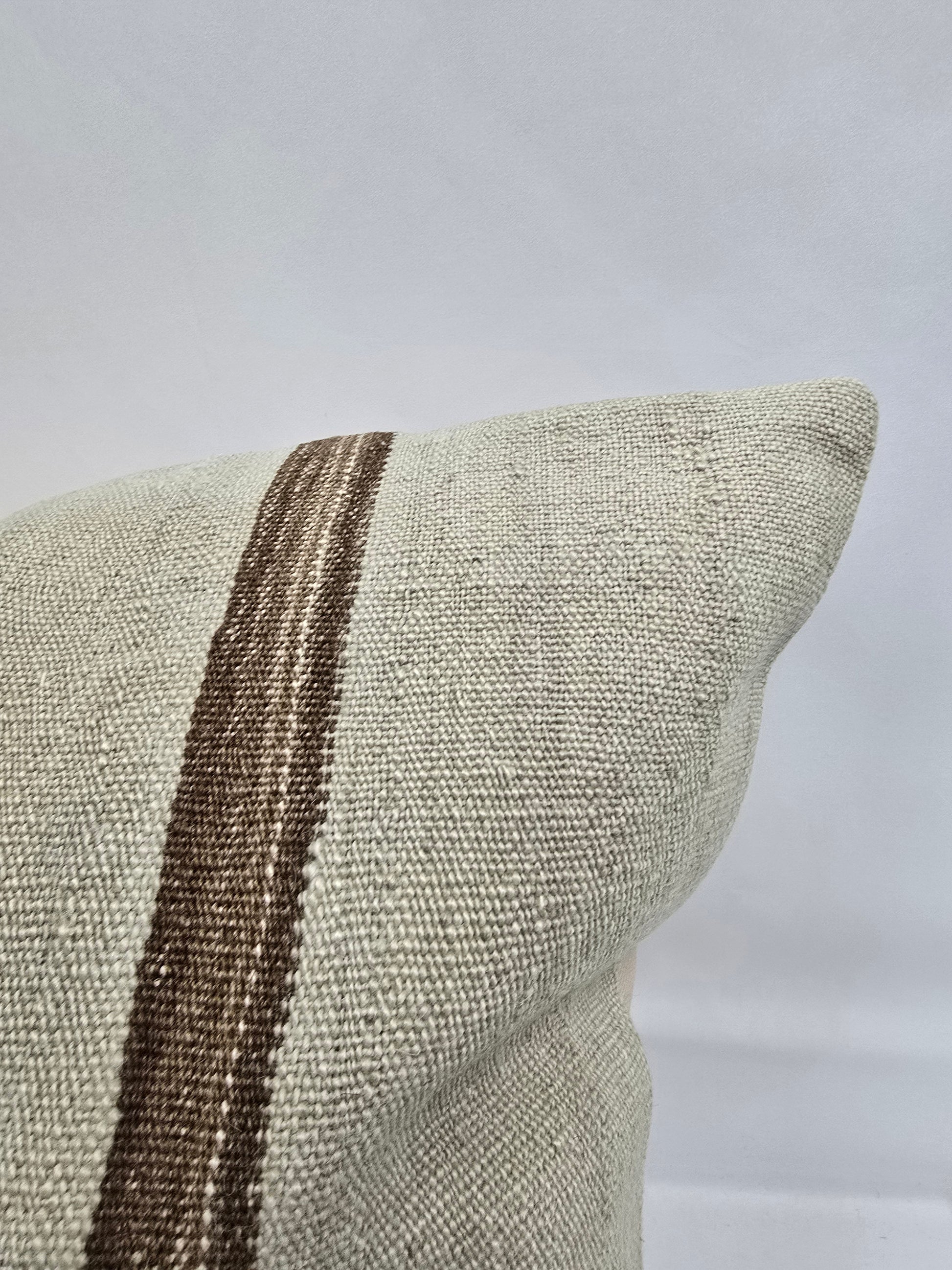 Turkish Hemp Pillow Natural Beige Brown Pillow Cushion Cover 24" x 24" #9258