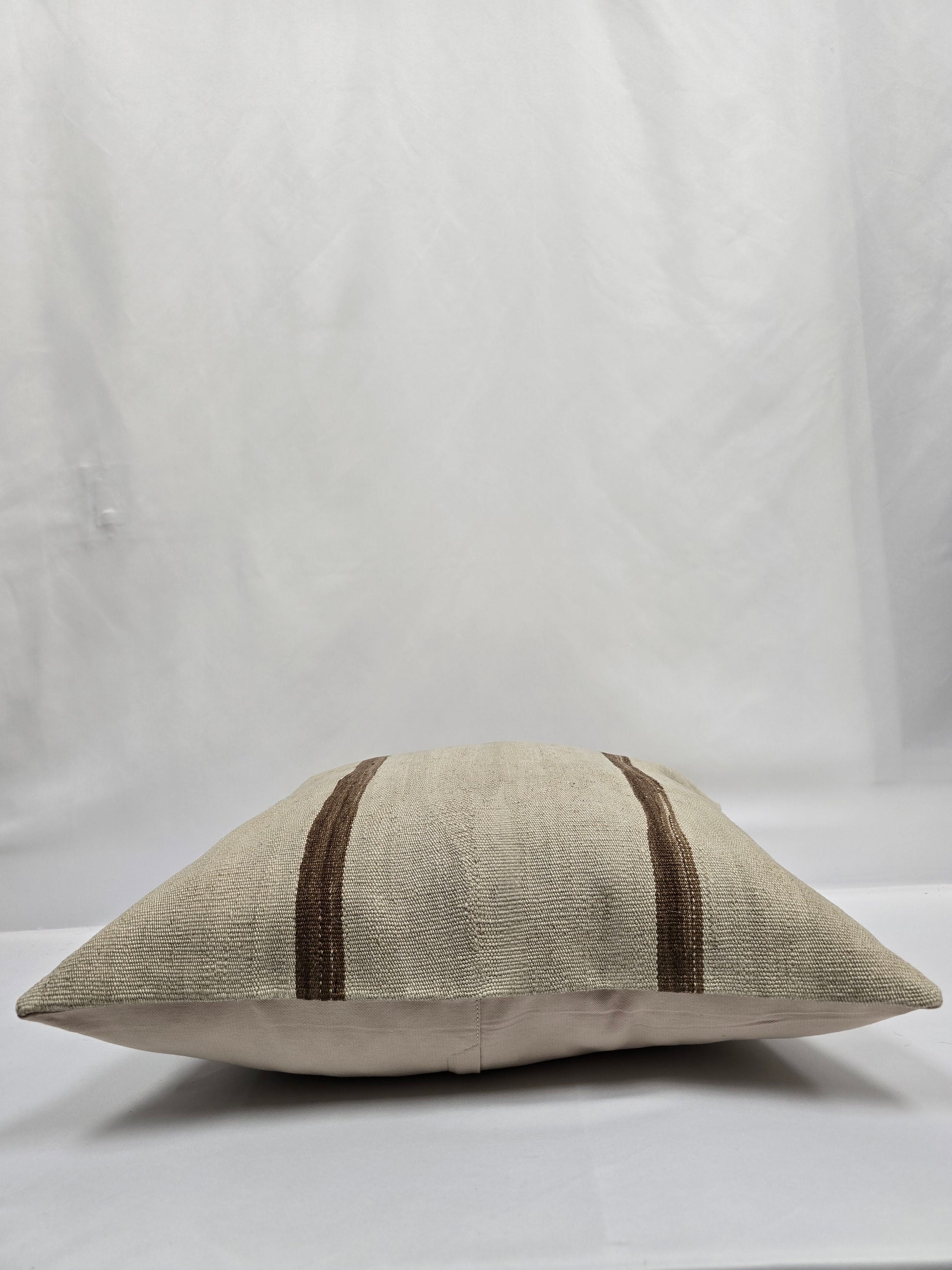 Turkish Hemp Pillow Natural Beige Brown Pillow Cushion Cover 24" x 24" #9258