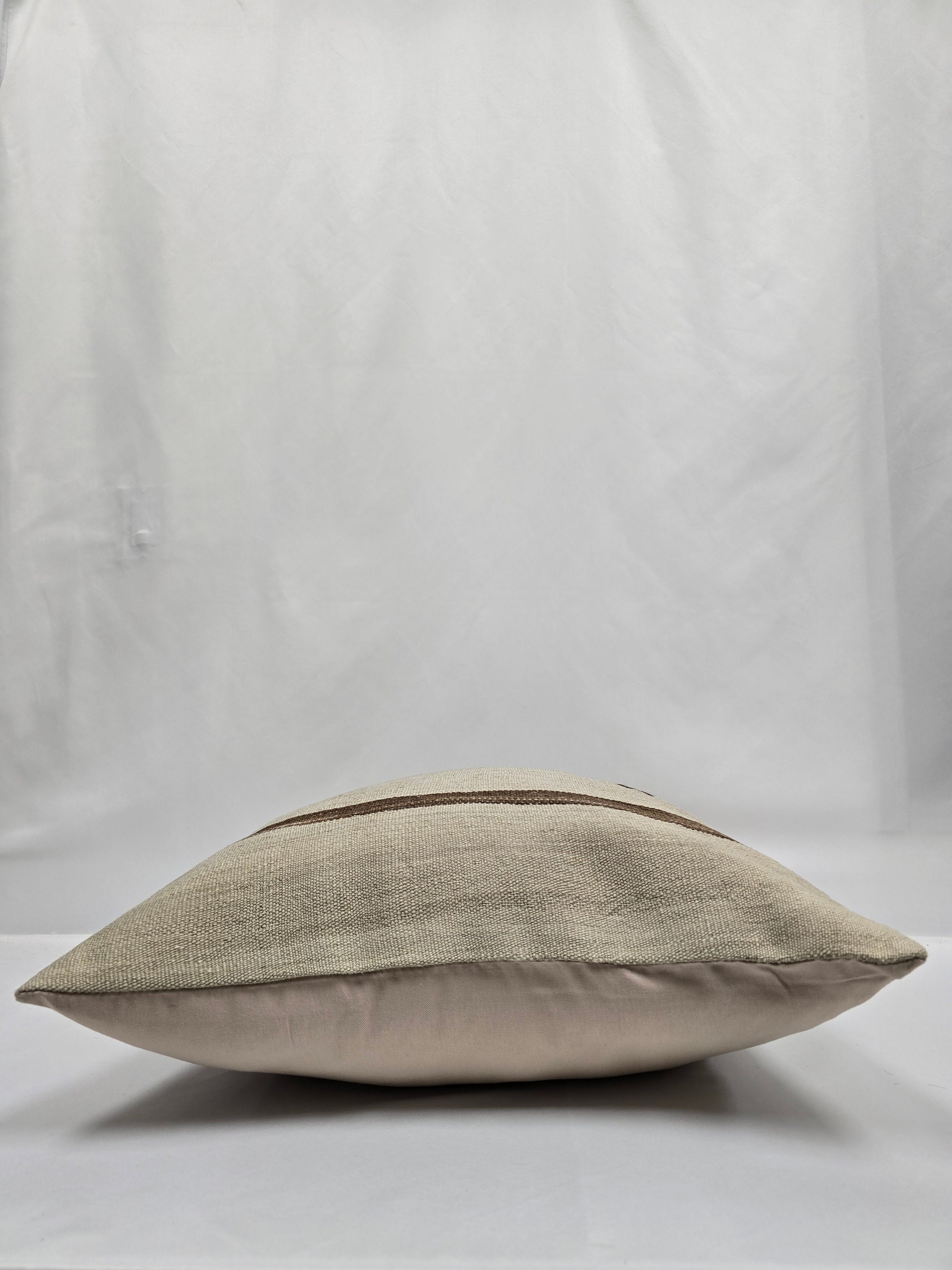 Turkish Hemp Pillow Natural Beige Brown Pillow Cushion Cover 24" x 24" #9258