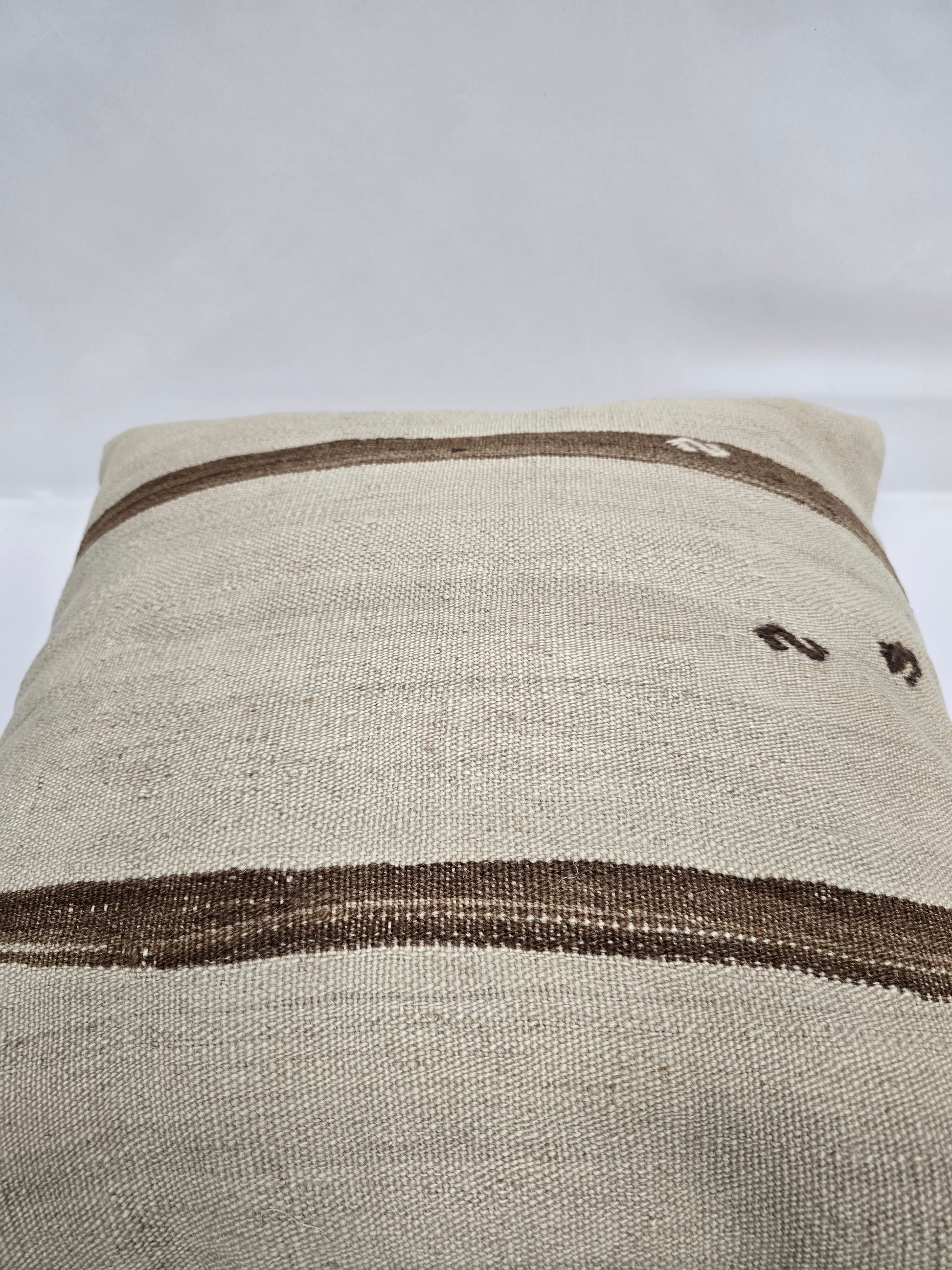Turkish Hemp Pillow Natural Beige Brown Pillow Cushion Cover 24" x 24" #9258