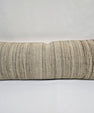 Turkish Lumbar Rug Pillow Beige Brown Cushion Cover Hemp Pillow 14" x 40" #9480