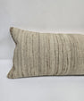 Turkish Lumbar Rug Pillow Beige Brown Cushion Cover Hemp Pillow 14" x 40" #9480
