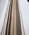 Turkish Lumbar Rug Pillow Brown Beige Cream Gray Cushion Cover Hemp Pillow 14" x 40" #9479