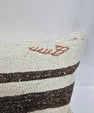 Turkish Lumbar Rug Pillow Brown Cream Blue Cushion Cover Hemp Pillow 14" x 40" #9477