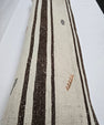 Turkish Lumbar Rug Pillow Brown Cream Blue Cushion Cover Hemp Pillow 14" x 40" #9477