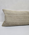 Turkish Lumbar Rug Pillow Beige Brown Cushion Cover Hemp Pillow 14" x 40" #9476