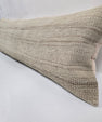 Turkish Lumbar Rug Pillow Beige Brown Cushion Cover Hemp Pillow 14" x 40" #9476
