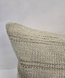 Turkish Lumbar Rug Pillow Beige Brown Cushion Cover Hemp Pillow 14" x 40" #9476