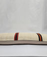 Turkish Lumbar Rug Pillow Cream Red Orange Black Cushion Cover Hemp Pillow 14" x 40" #9474
