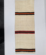 Turkish Lumbar Rug Pillow Cream Red Orange Black Cushion Cover Hemp Pillow 14" x 40" #9474