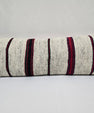 Turkish Lumbar Rug Pillow Cream Red Black Green Cushion Cover Hemp Pillow 14" x 40" #9473