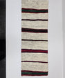 Turkish Lumbar Rug Pillow Cream Red Black Green Cushion Cover Hemp Pillow 14" x 40" #9473