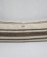 Turkish Lumbar Rug Pillow Cream Red Brown Cushion Cover Hemp Pillow 14" x 40" #9472