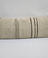 Turkish Lumbar Rug Pillow Cream Brown Cushion Cover Hemp Pillow 14" x 40" #9471