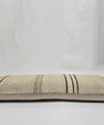 Turkish Lumbar Rug Pillow Cream Brown Cushion Cover Hemp Pillow 14" x 40" #9471