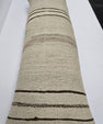 Turkish Lumbar Rug Pillow Cream Brown Cushion Cover Hemp Pillow 14" x 40" #9471