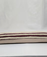 Turkish Lumbar Rug Pillow Cream Burgundy Cushion Cover Hemp Pillow 14" x 40" #9469