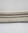 Turkish Lumbar Rug Pillow Cream Brown Orange Cushion Cover Hemp Pillow 14" x 40" #9468