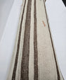 Turkish Lumbar Rug Pillow Cream Brown Orange Cushion Cover Hemp Pillow 14" x 40" #9468