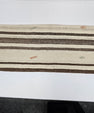 Turkish Lumbar Rug Pillow Cream Brown Orange Cushion Cover Hemp Pillow 14" x 40" #9468