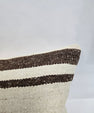 Turkish Lumbar Rug Pillow Cream Brown Gray Cushion Cover Hemp Pillow 14" x 40" #9467