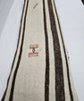 Turkish Lumbar Rug Pillow Cream Brown Gray Cushion Cover Hemp Pillow 14" x 40" #9467