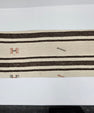 Turkish Lumbar Rug Pillow Cream Brown Gray Cushion Cover Hemp Pillow 14" x 40" #9467