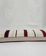 Turkish Lumbar Rug Pillow Cream Burgundy Green Cushion Cover Hemp Pillow 14" x 40" #9466