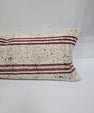 Turkish Lumbar Rug Pillow Cream Red Black Cushion Cover Hemp Pillow 14" x 40" #9496