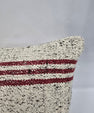Turkish Lumbar Rug Pillow Cream Red Black Cushion Cover Hemp Pillow 14" x 40" #9496