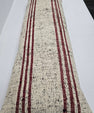 Turkish Lumbar Rug Pillow Cream Red Black Cushion Cover Hemp Pillow 14" x 40" #9496