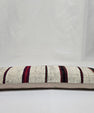 Turkish Lumbar Rug Pillow Cream Burgundy Black Cushion Cover Hemp Pillow 14" x 40" #9446