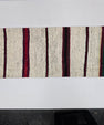 Turkish Lumbar Rug Pillow Cream Burgundy Black Cushion Cover Hemp Pillow 14" x 40" #9446
