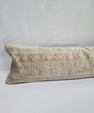 Turkish Lumbar Rug Pillow Beige Blue Tan Cushion Cover Pillow 12" x 48" #9526
