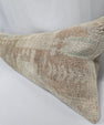 Turkish Lumbar Rug Pillow Beige Blue Tan Cushion Cover Pillow 12" x 48" #9526
