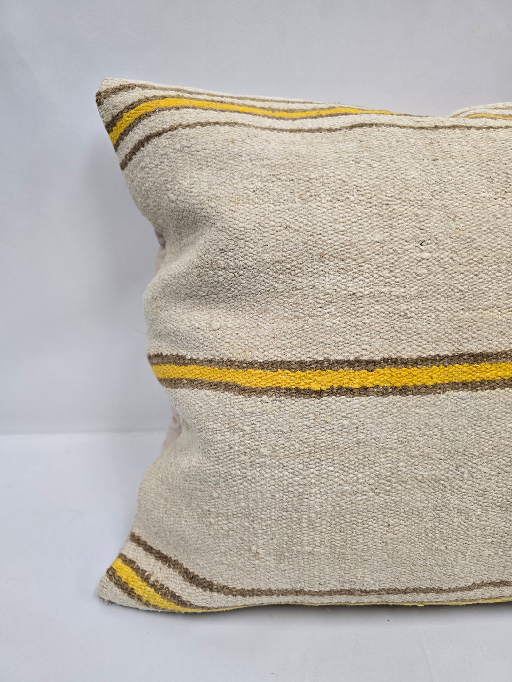 Turkish Hemp Pillow Natural Beige Brown Yellow Pillow Cushion Cover 24" x 24" #9256