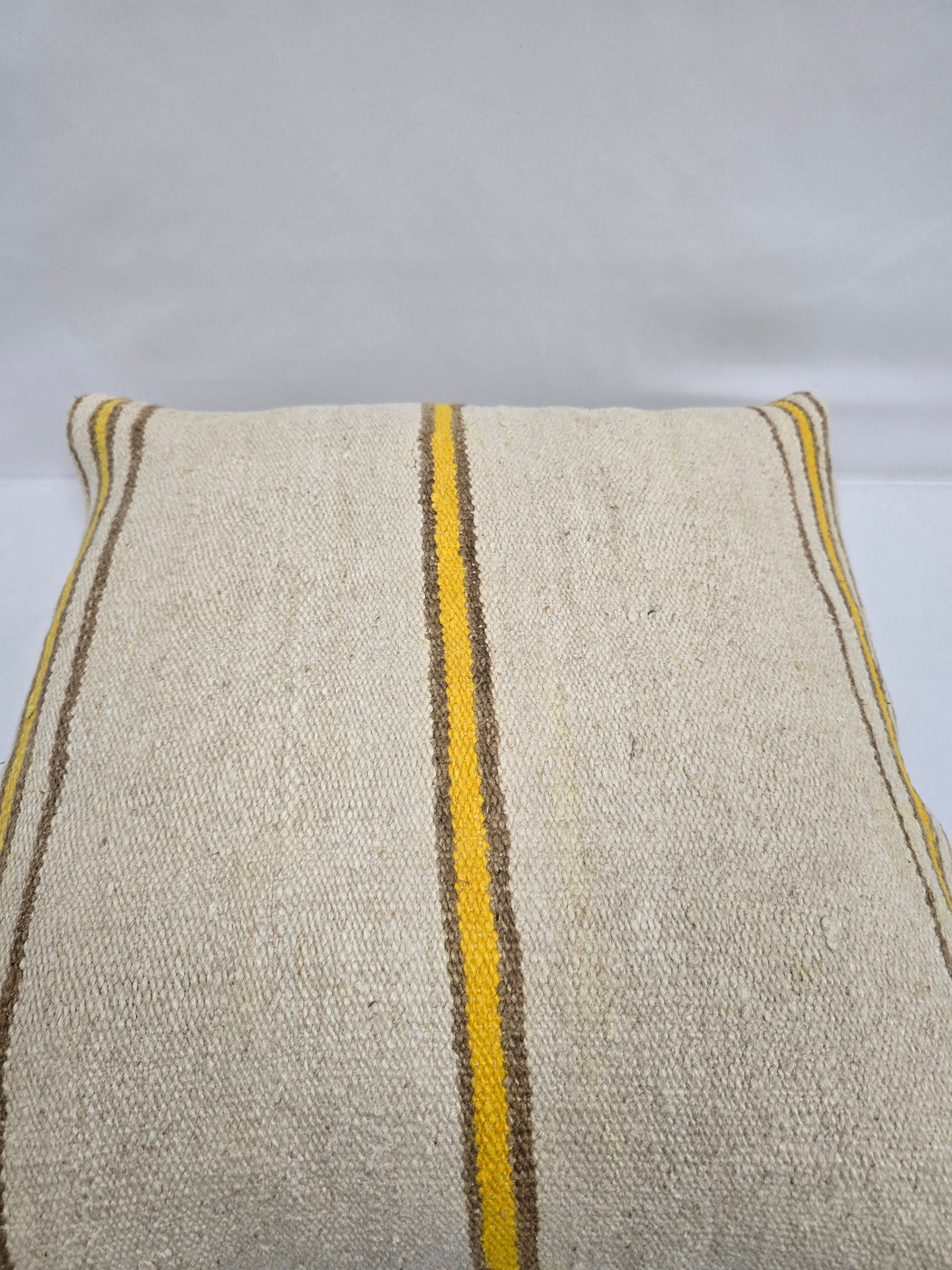 Turkish Hemp Pillow Natural Beige Brown Yellow Pillow Cushion Cover 24" x 24" #9256