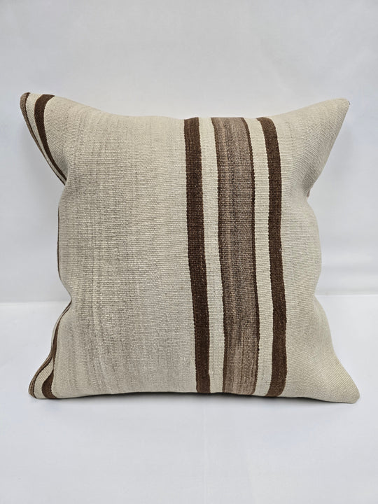 Turkish Hemp Pillow Natural Beige Brown Pillow Cushion Cover 24" x 24" #9255