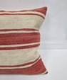 Turkish Hemp Pillow Natural Beige Red Pillow Cushion Cover 24" x 24" #9253