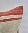 Turkish Hemp Pillow Natural Beige Red Pillow Cushion Cover 24" x 24" #9253