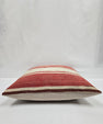 Turkish Hemp Pillow Natural Beige Red Pillow Cushion Cover 24" x 24" #9253