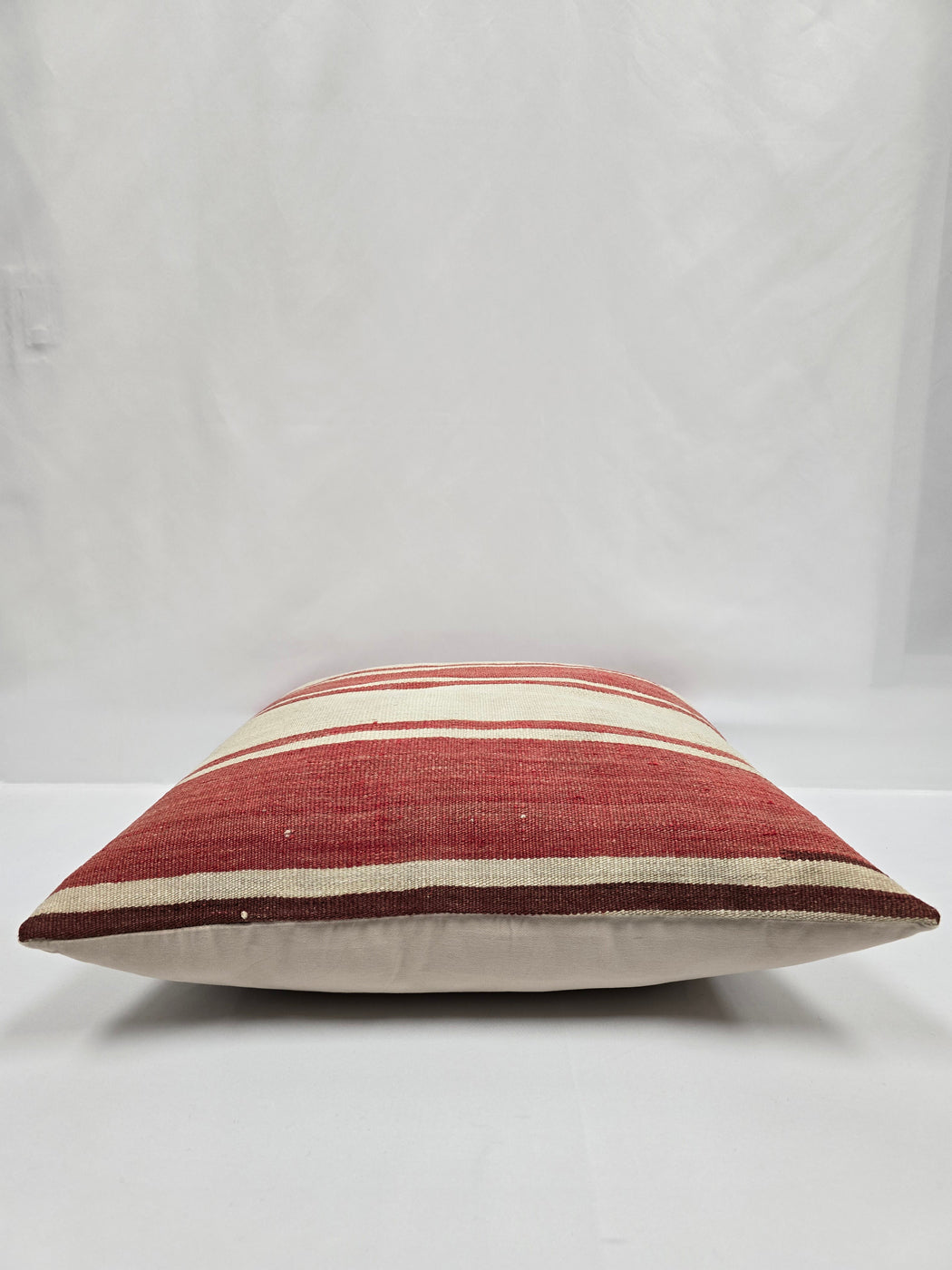 Turkish Hemp Pillow Natural Beige Red Pillow Cushion Cover 24" x 24" #9253