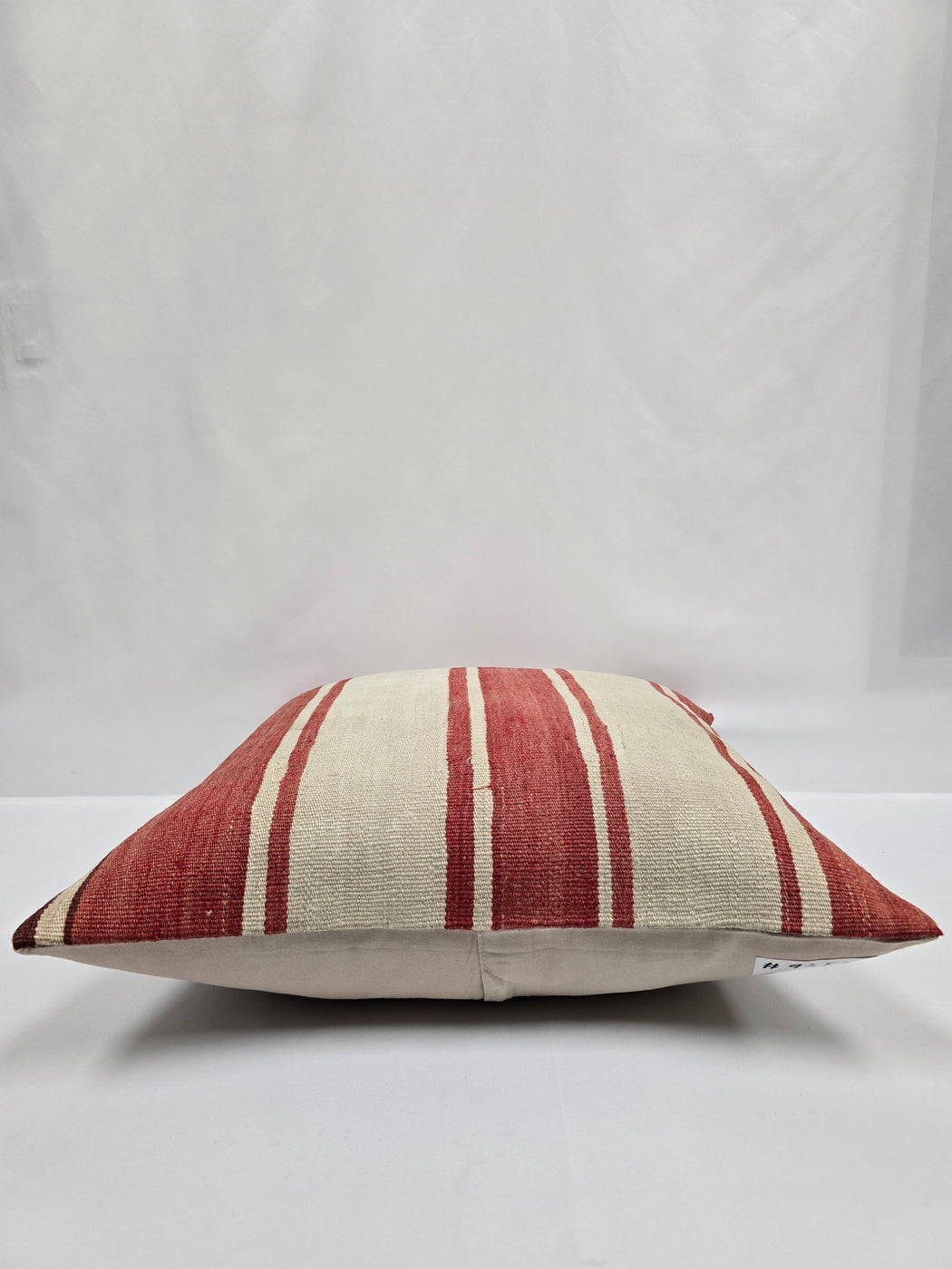 Turkish Hemp Pillow Natural Beige Red Pillow Cushion Cover 24" x 24" #9253