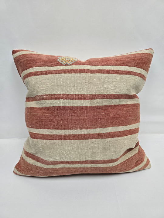 Turkish Hemp Pillow Natural Beige Red Yellow Blue Pillow Cushion Cover 24" x 24" #9252