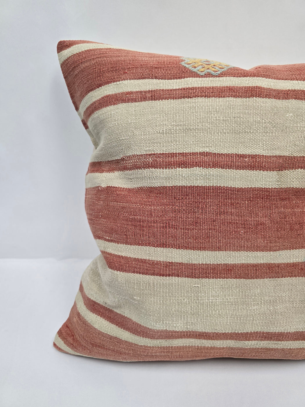 Turkish Hemp Pillow Natural Beige Red Yellow Blue Pillow Cushion Cover 24" x 24" #9252