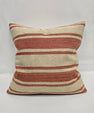 Turkish Hemp Pillow Natural Beige Red Pillow Cushion Cover 24" x 24" #9249