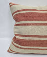 Turkish Hemp Pillow Natural Beige Red Pillow Cushion Cover 24" x 24" #9249