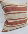 Turkish Hemp Pillow Natural Beige Red Pillow Cushion Cover 24" x 24" #9249