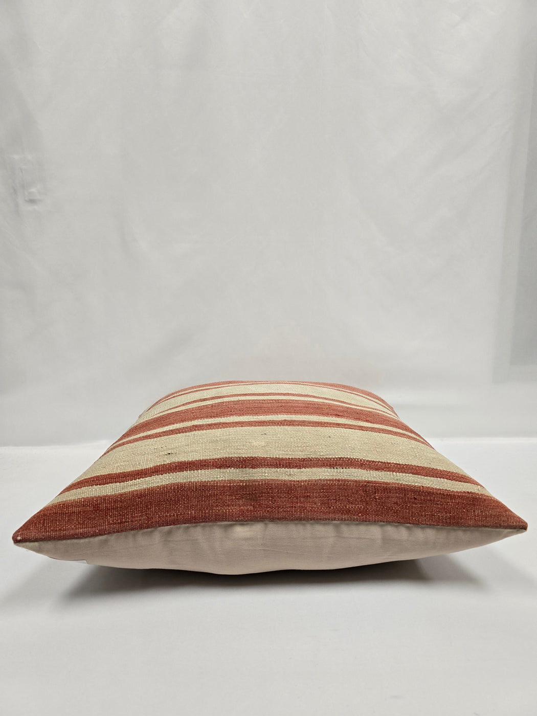 Turkish Hemp Pillow Natural Beige Red Pillow Cushion Cover 24" x 24" #9249